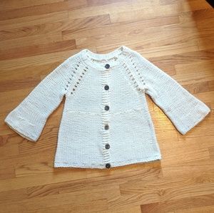 Sundance Winter White 7/8-Sleeve Cardigan Sweater